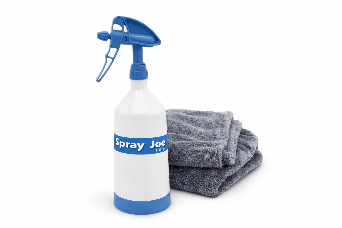 Spray Joe SET - 1L sprayer incl droogdoek 40x40cm - Auto Wassen - Auto & Motor - automotive - microvezeldoek - Auto Car Cleaning & Detailing - Flat Joe