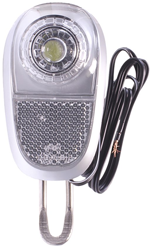 Simson LED voorvorklamp - Naafdynamo - 35 Lux - Zwart/Zilver - Voorvorkmontage — afbeelding 4