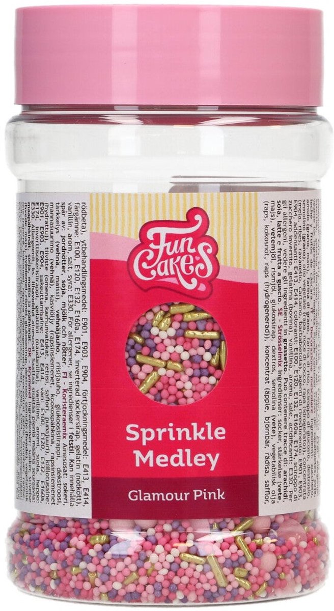 FunCakes Sprinkle Medley - Glamour Roze - 180g - Eetbare Taartdecoratie
