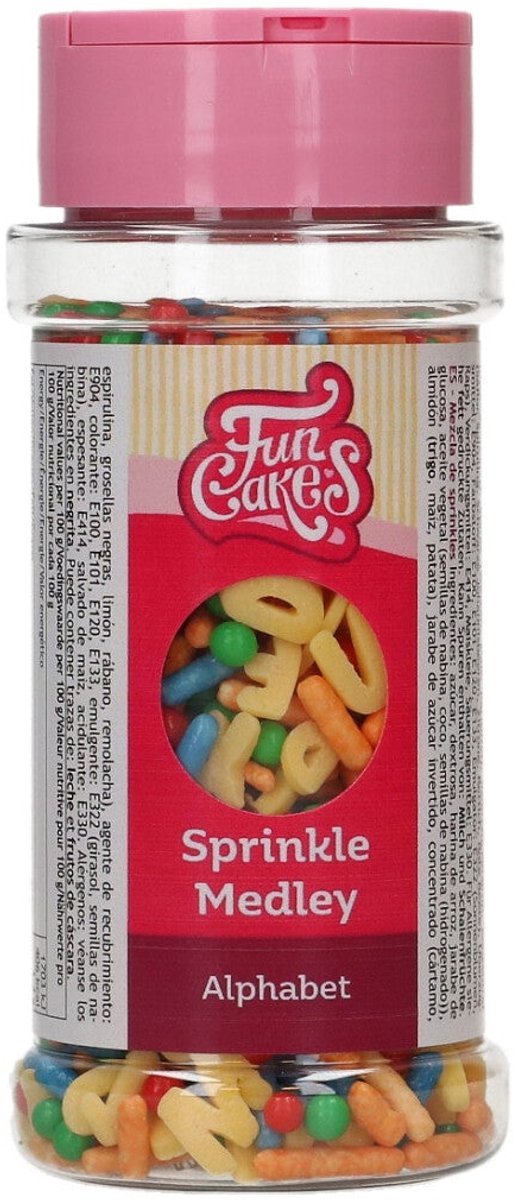 FunCakes Sprinkle Medley - Alfabet - 65g - Eetbare Taartdecoratie
