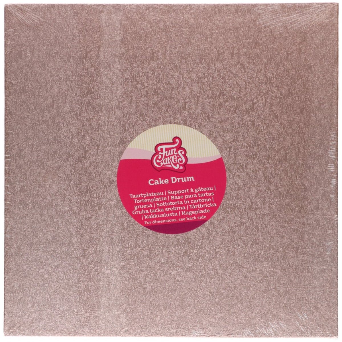 FunCakes Cake Drum Vierkant - Rose Goud - 30,5 cm / 12 mm - Taartonderlegger - Taartkarton