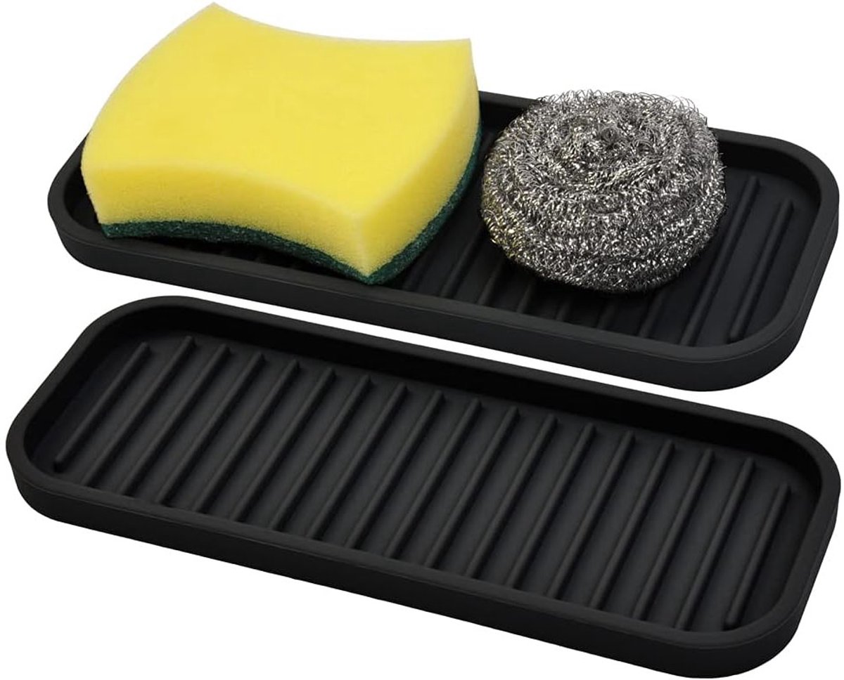 EXCITAT Afvoermat - Gootsteenorganizer - Keukenorganizer - Voor sponzen, afwasmiddelen, zeep - 2 stuks