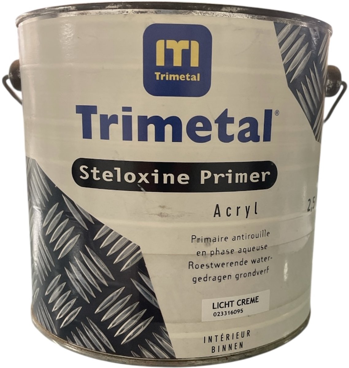 Trimetal Steloxine Primer Acryl - Watergedragen roestwerende zinkfosfaat primer metaal - 2.50 L licht Creme