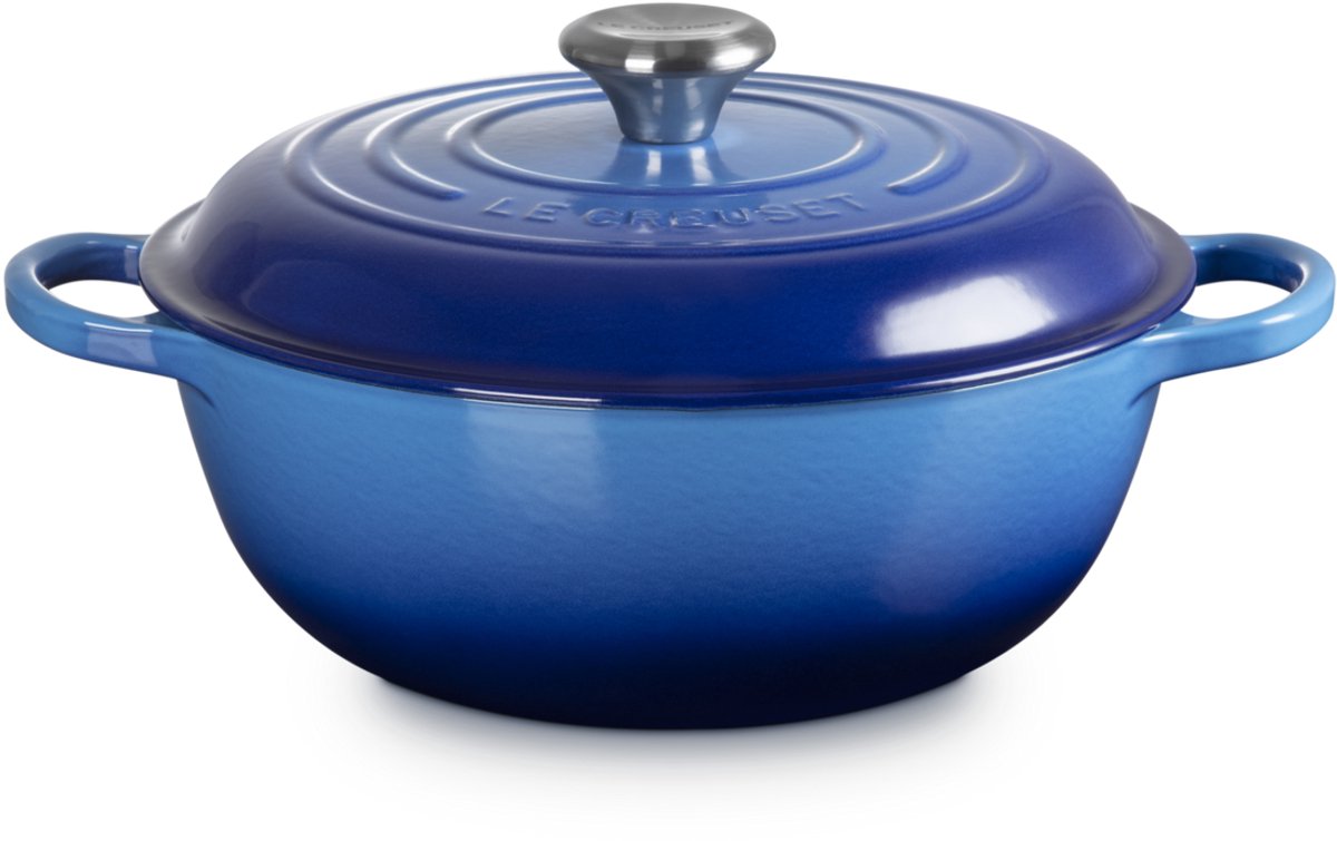 Le Creuset Gietijzeren Braadpan Marmite 22 cm/2.2 liter Azure
