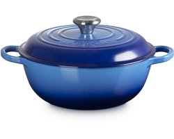 Le Creuset Gietijzeren Braadpan Marmite 22 cm/2.2 liter Azure
