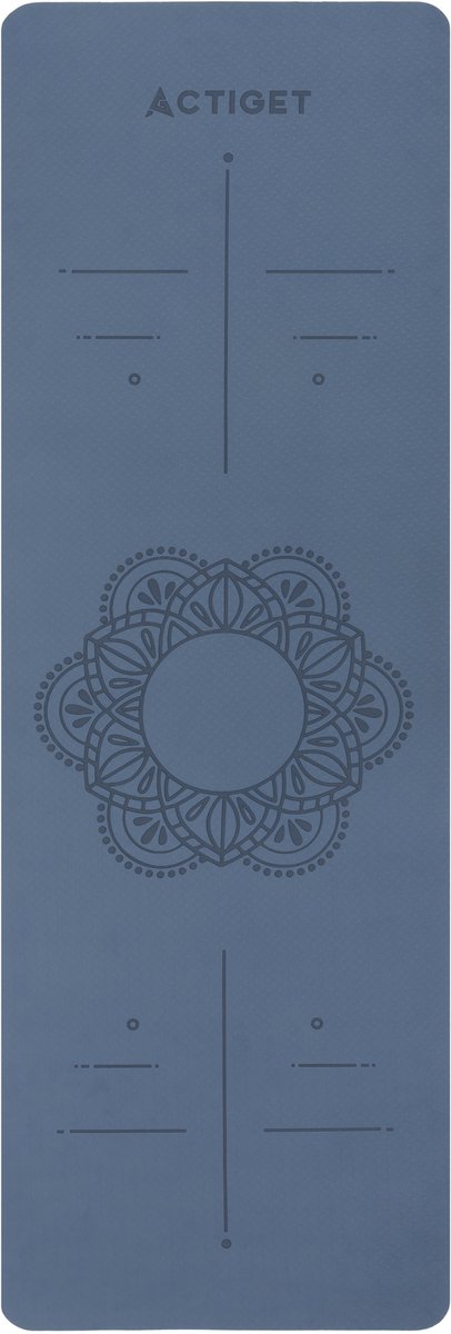 Actiget® Yogamat - Extra Dik - Inclusief Draagriem - 183 x 61x 0.6 CM - Blauw - TPE thumbnail 3