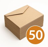 50x Bruine Kraft Enveloppen Manilla C6 Formaat - 114 x 162 mm - Gerecycled Papier - Duurzame Keuze - Envelop A6