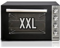 Four autonome Merkador XXL - 70 Litres - 2000 Watt - Air chaud - Broche - Finition Inox - Revêtement intérieur en Granit facile à nettoyer