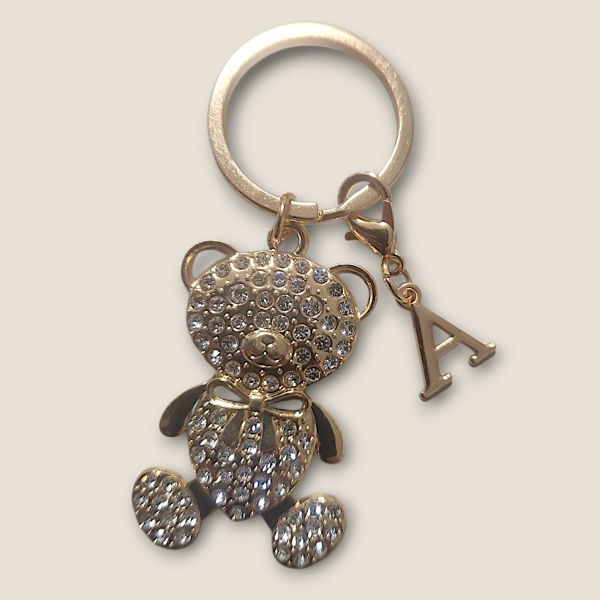 Sleutelhanger Beertje met Letter A - Gepersonaliseerd - Persoonlijk cadeau - Verjaardagscadeau - Kraamcadeau - Persoonlijk geschenk - Tashanger - Sleutelhanger