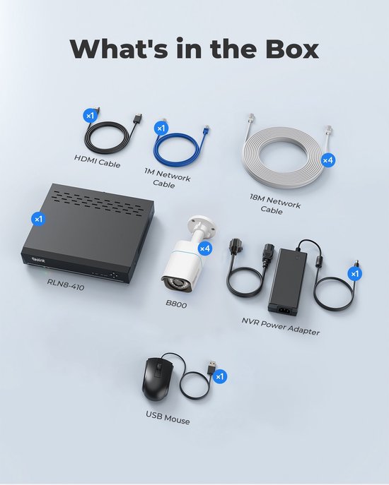 Reolink RLK8-800B4 - 4K PoE Beveiligingssysteem - 4x 8MP PoE-camera's - Persoons- & Voertuigdetectie - 8-kanaals NVR met 2TB HDD - 24/7 Opname - H.265 — afbeelding 5