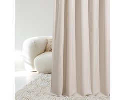Famanu – Verduisterend gordijn met zilveren ringen - 180 x 260 cm - schuifgordijn - modern en decoratief - woonkamer en slaapkamer - lichtbe