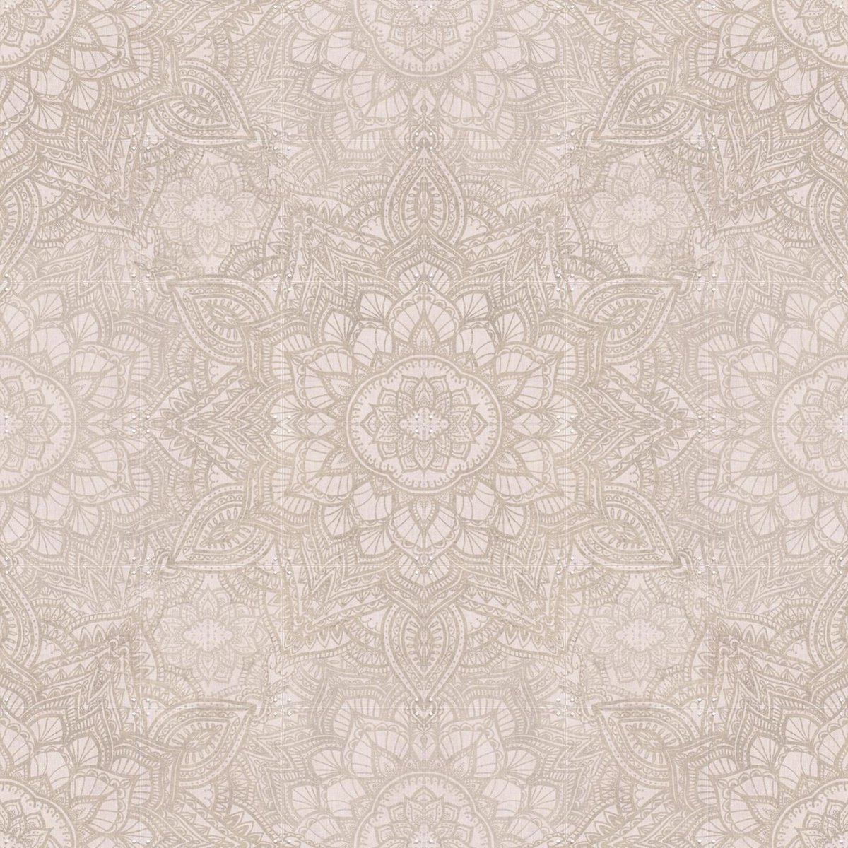 IXXI Soft Vintage Mandala, Bloomery Decor - 120 x 120 cm - Gratis ophangtool - Grote wanddecoratie en posters - Geometrische Kunst, Decoratieve