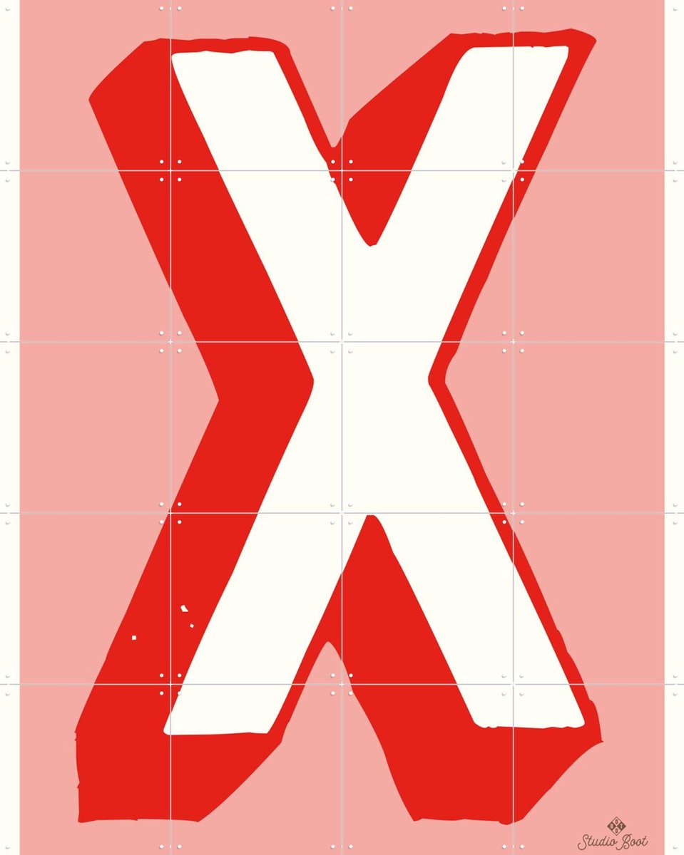 IXXI X, Studio Boot - 80 x 100 cm - Gratis ophangtool - Grote wanddecoratie en posters - Illustraties, Grafisch Ontwerp, Geometrische Kunst