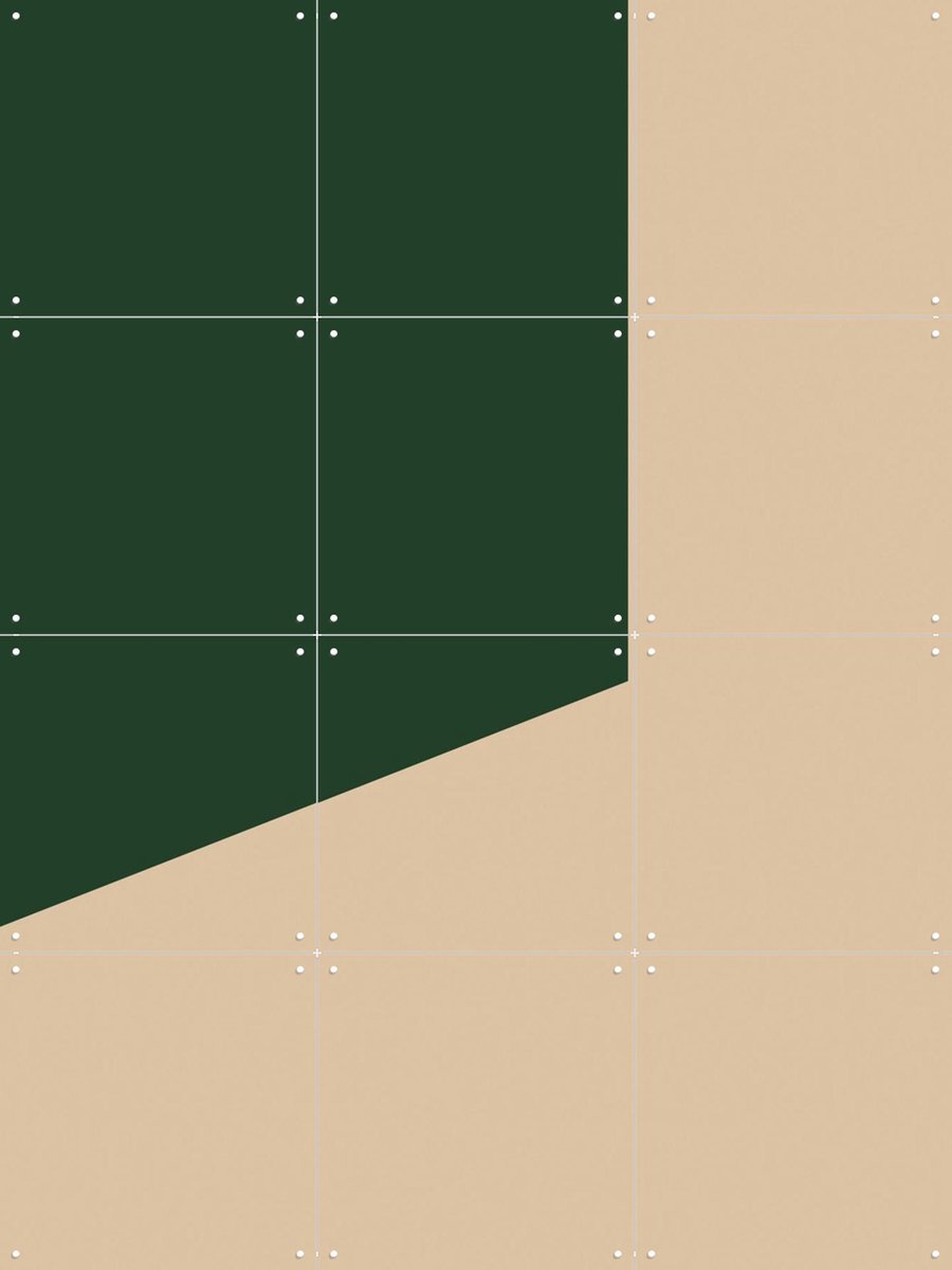 IXXI Color blocking - Beige Green, Allon Dery - 60 x 80 cm - Gratis ophangtool - Grote wanddecoratie en posters - Minimalisme, Abstract, Grafisch