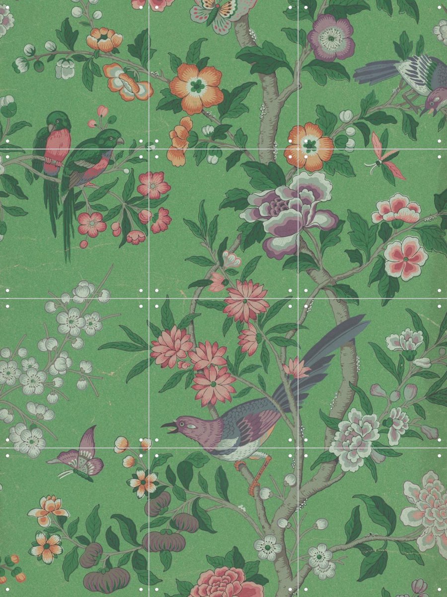 IXXI Chinese Magpie, Victoria and Albert Museum - 60 x 80 cm - Gratis ophangtool - Grote wanddecoratie en posters - Kleurrijk, Vintage, Illustraties