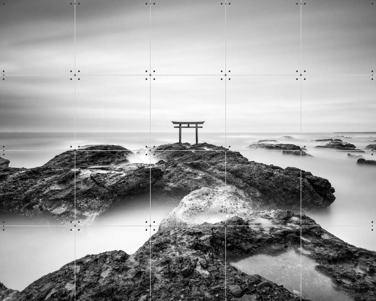 IXXI Torii Gate Oarai Isosaki Shrine - Japan, Jan Becke - 100 x 80 cm - Gratis ophangtool - Grote wanddecoratie en posters - Fotografie, Slaapkamer