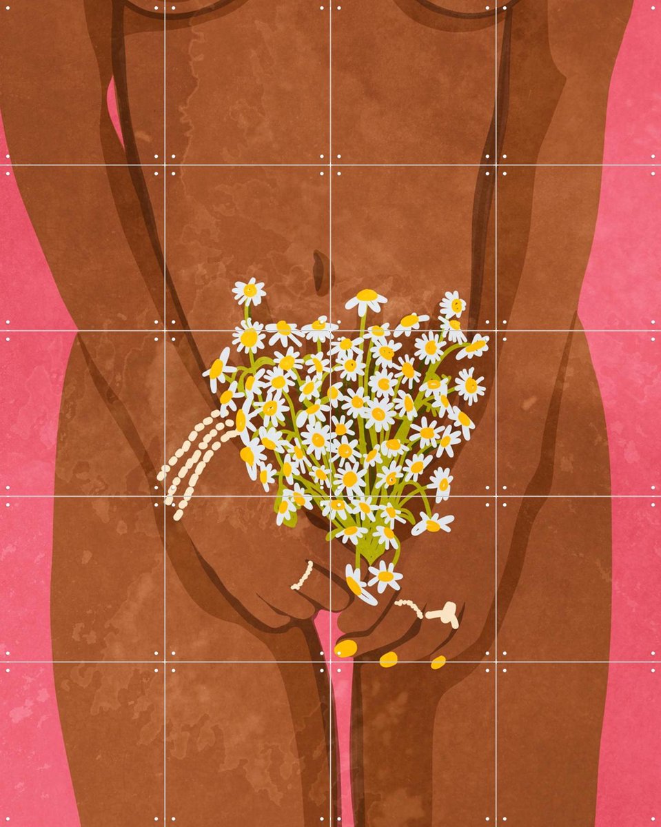 IXXI Wearing Flowers, Raissa Oltmanns - 80 x 100 cm - Gratis ophangtool - Grote wanddecoratie en posters - Speels, Grafisch Ontwerp, Kleurrijk