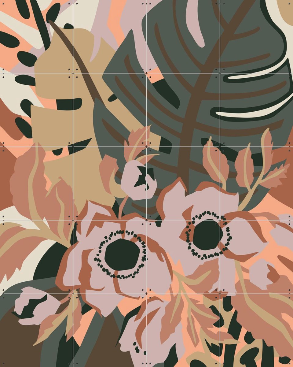 IXXI Anemone, Megan Gallagher - 80 x 100 cm - Gratis ophangtool - Grote wanddecoratie en posters - Illustraties, Digitale Kunst, Abstract, Woonkamer