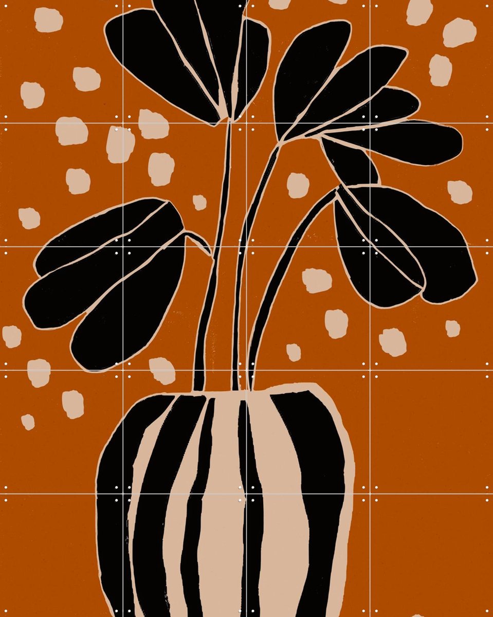 IXXI Ochre Still Life No 4, Treechild & Various - 80 x 100 cm - Gratis ophangtool - Grote wanddecoratie en posters - Line art, Grafisch Ontwerp