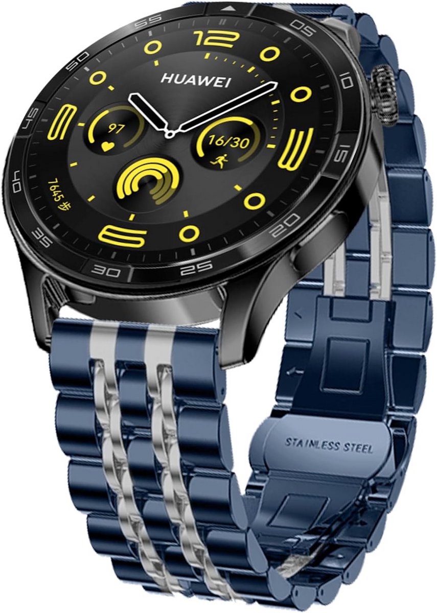 22 mm Roestvrijstalen Horlogeband voor Smartwatches, Metalen Reservearmband