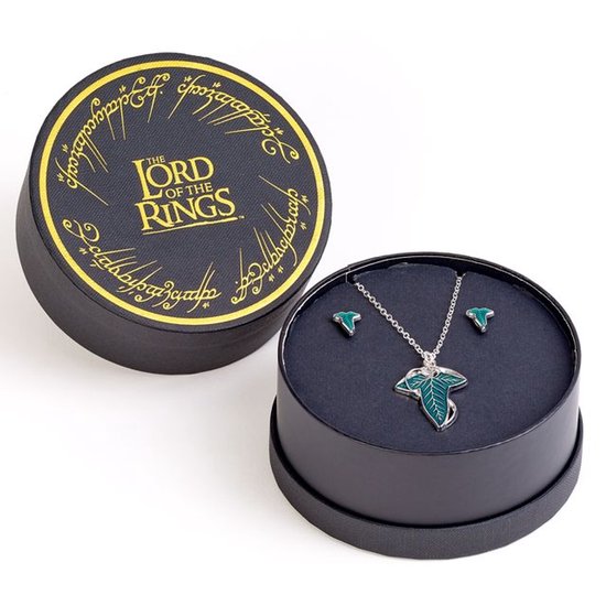 The Carat Shop - The Lord of the Rings – Cadeauset Blad van Lorien Ketting met Oorstekers