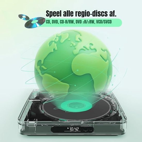 Aura® DVD Speler met HDMI - DVD Speler - Mini DVD Speler - 1080P Full HD - met Toebehoren - Zwart -15cm x 14cm x 3cm;275 g van aura — afbeelding 5