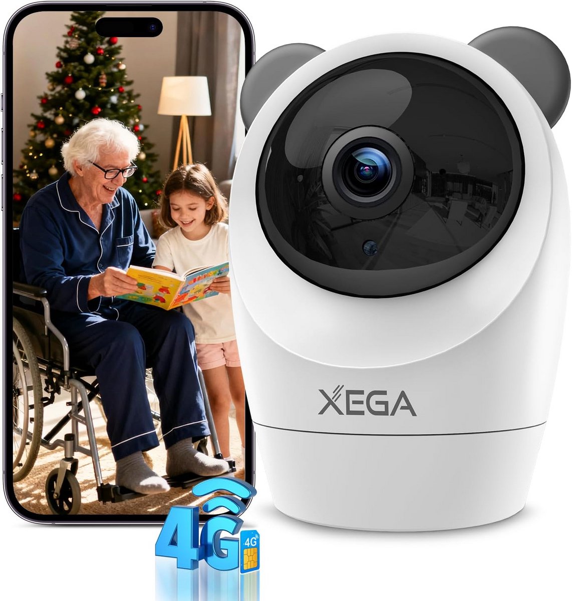 Draadloze Binnenbeveiligingscamera 360° - 1080P Full HD - Nachtzicht & 2-Weg Audio