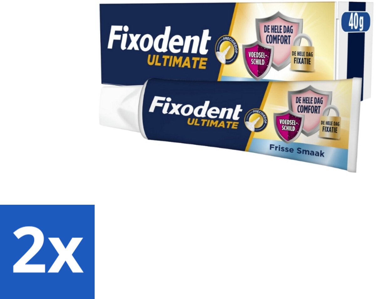 Fixodent Kleefpasta Ultimate Fresh 40 gr - Voordeelverpakking - 2 stuks