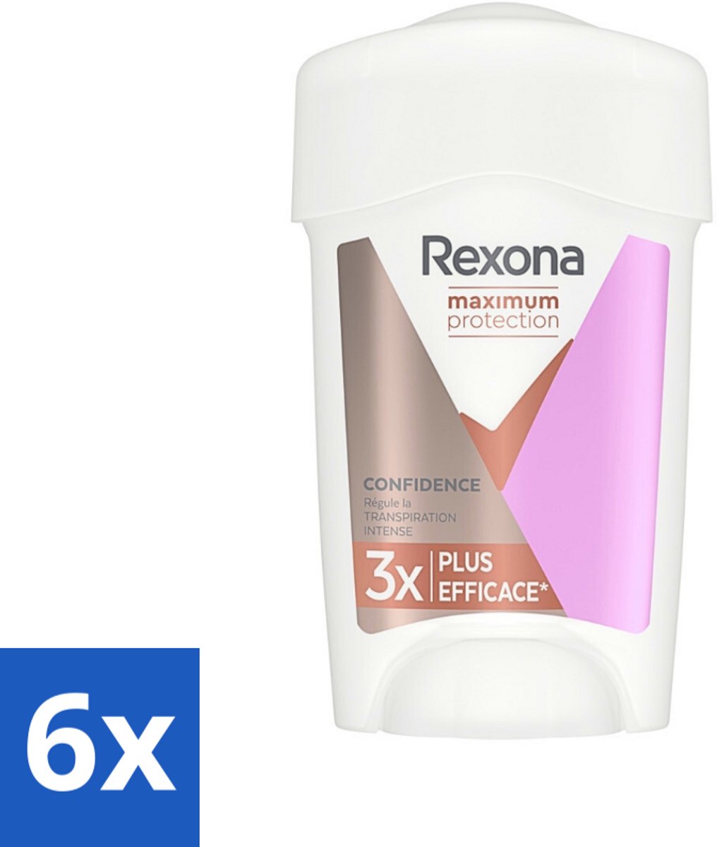 6 x Rexona Deodorant Anti-transpirant Stick Confidence 45 ml - Anti-transpirant - Zweetbehandeling - Zweetcontrole - Zweetvermindering - Okselbescherming