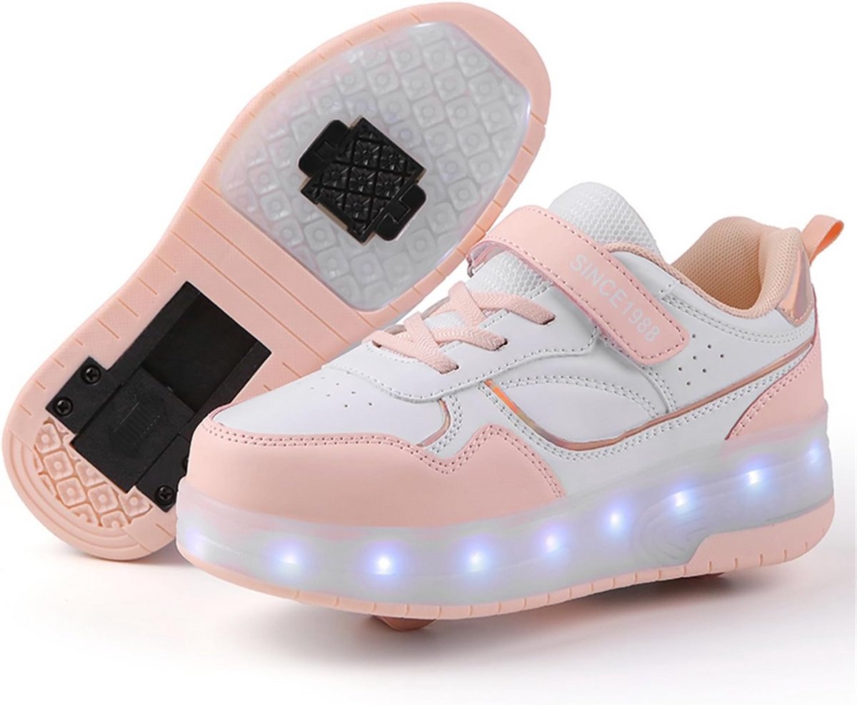 Kinderschoenen met Verlichting en Intrekbare Wielen