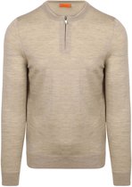 Suitable Crew Zip Merino Sand - Maat XXL - Heren - Quarter zip - Schipperstrui met rits - Volwassen mannen - Sweater