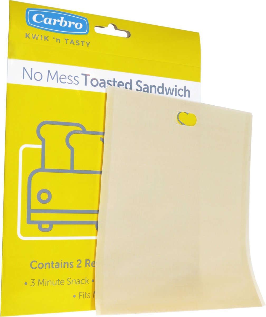 Carbro KWIK 'n TASTY broodrooster zakjes - 2 stuks - Tosti Toaster Sandwich Bags Herbruikbaar
