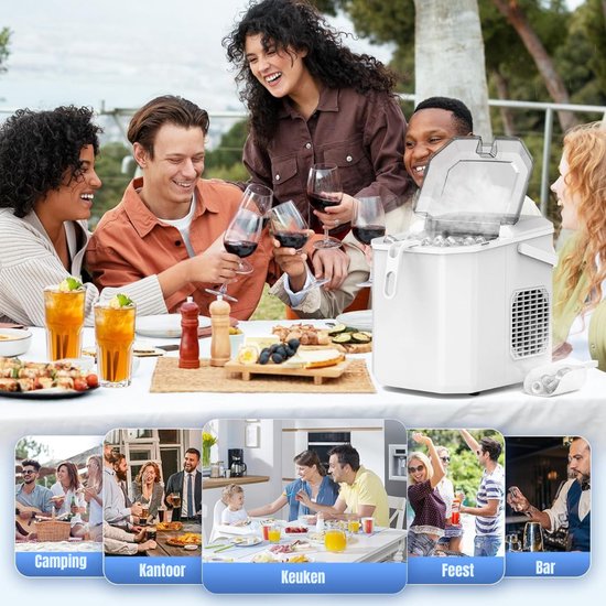 Aura® Ijsblokjesmachine - Zelfreinigende Ijsblokjesmaker - Ijsblokmaker - Wit - 30cm x 23cm x 29cm van Aura — afbeelding 2