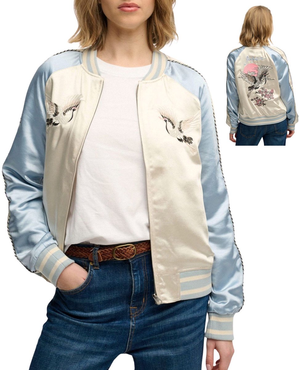 Superdry Geborduurde Bomberjas Blauw