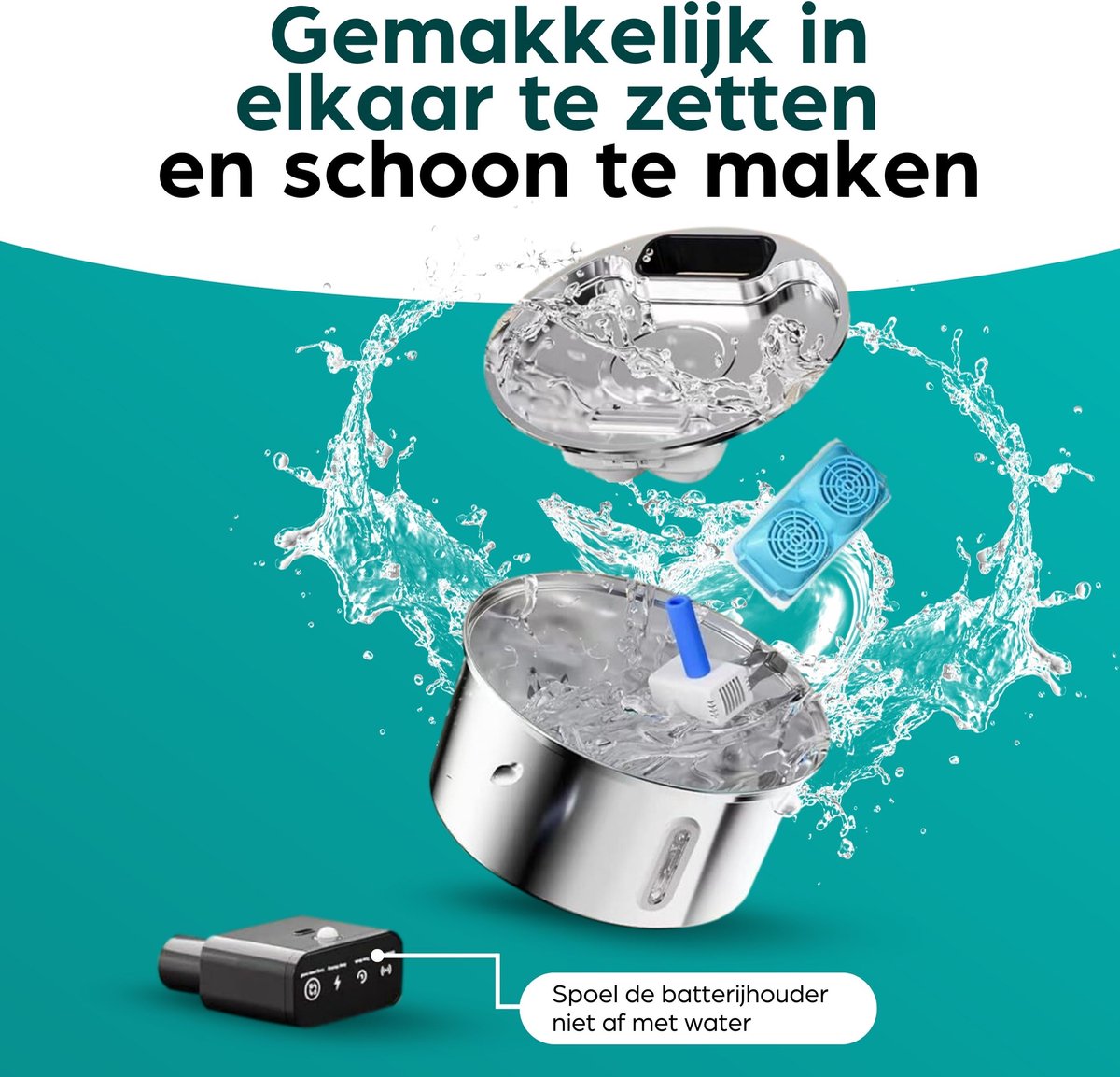 Filo RVS Drinkfontein Kat Draadloos met Sensor thumbnail 3