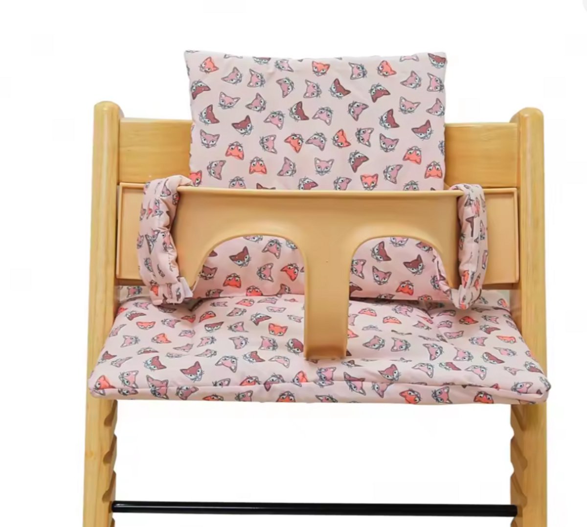 Stoelverkleiner vossen - kussenset vosjes roze - stoelverkleiner voor stokke tripp trapp - kinderstoel verkleiner - stoel kussen