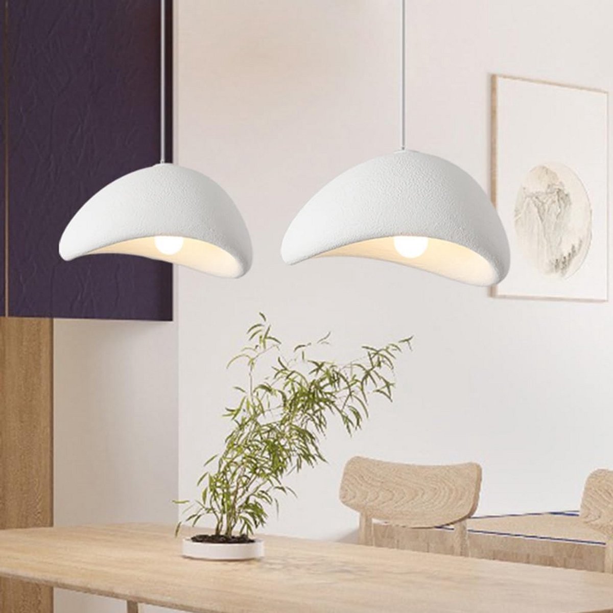 Moderne Hanglamp Wabi-Sabi Stijl E27 voor Eettafel of Woonkamer - Verstelbare Binnenverlichting