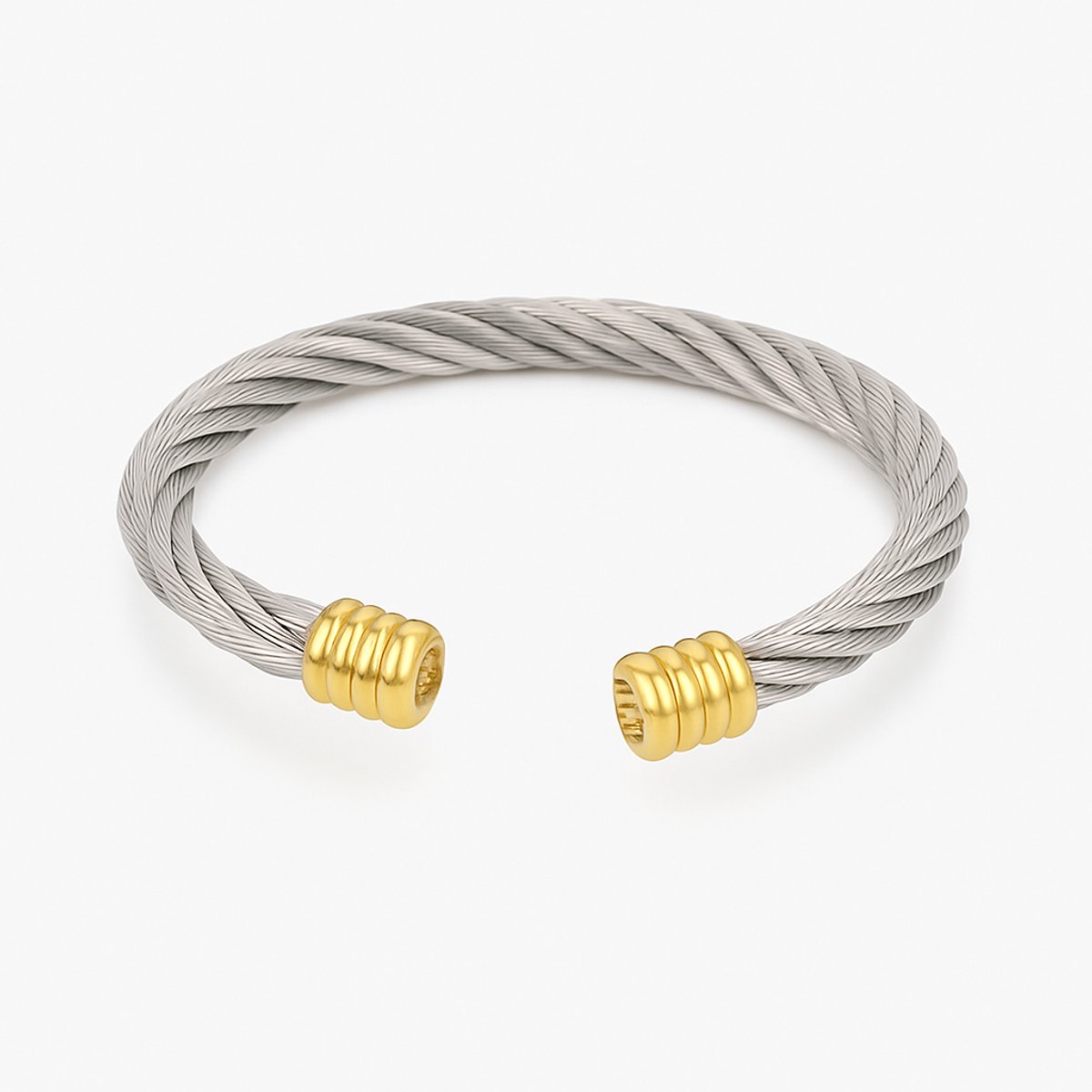 Herenarmband - Luxe Armband - Zilver Goud - Titanium
