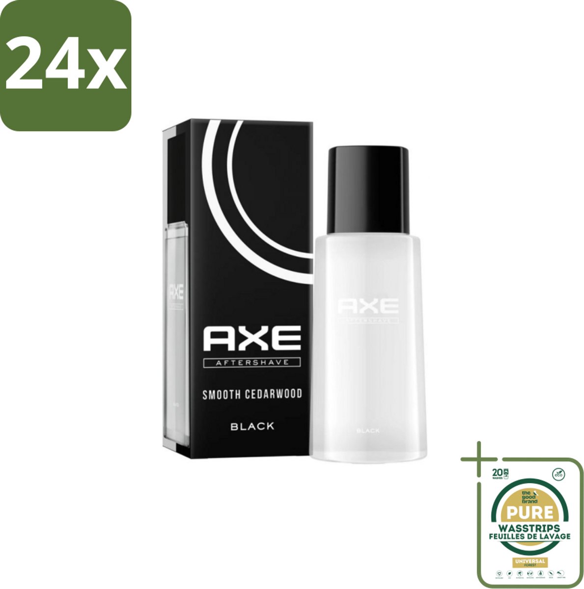 Axe – Aftershave – Black – 100 ml - Voordeelverpakking - 24 stuks - Scheren - Kalmerende geur