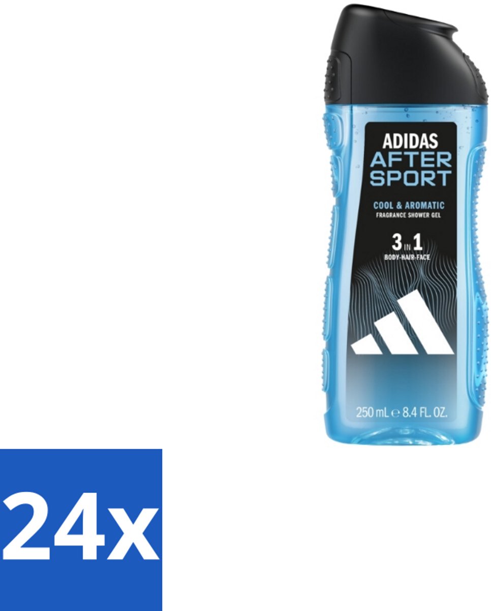 Adidas Shower Gel After Sport 250 ml - Voordeelverpakking - 24 stuks
