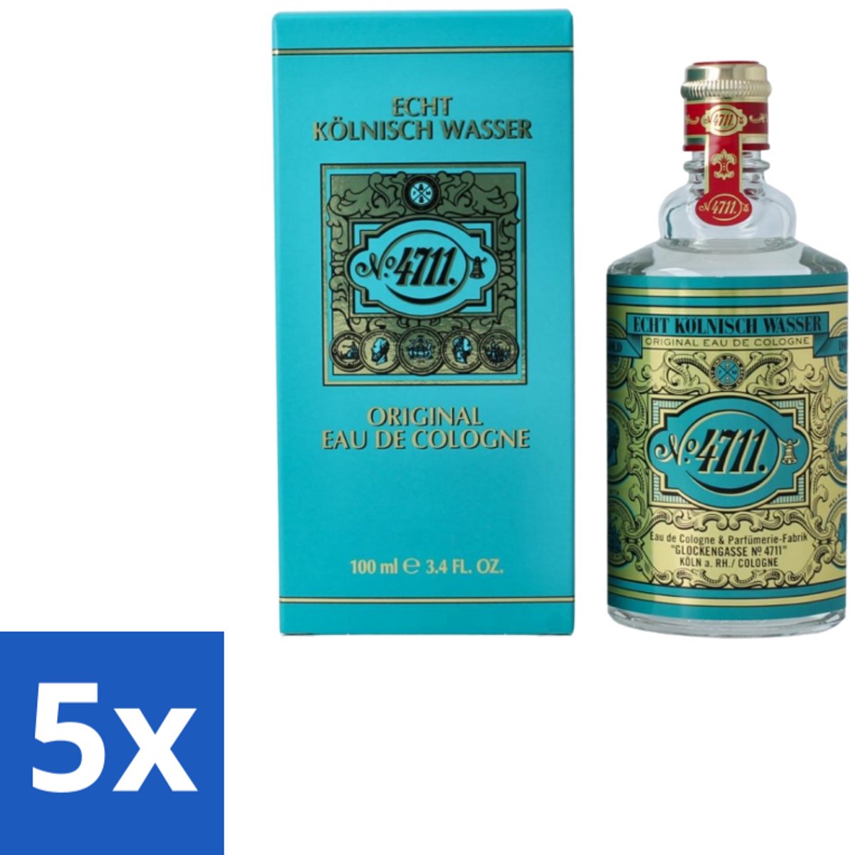 4711 – Eau de Cologne – Molanus Fles – 100 ml - Bulkverpakking - 5 stuks