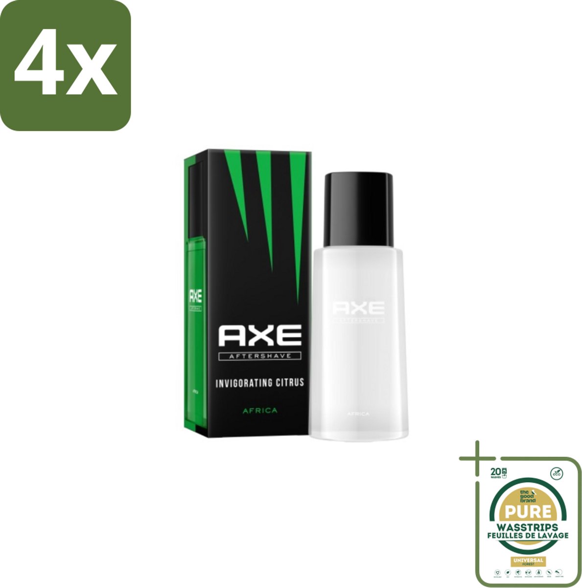 Axe – Aftershave – Africa – 100 ml - Voordeelverpakking - 4 stuks - Huidverzorging - Scheren