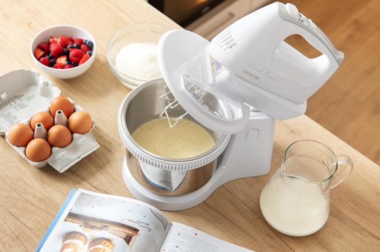 Krachtige 500W Handmixer met Automatische Draaiende Kom (2.5L) - Inclusief Gardes en Kneedhaken van Merkloos — afbeelding 5