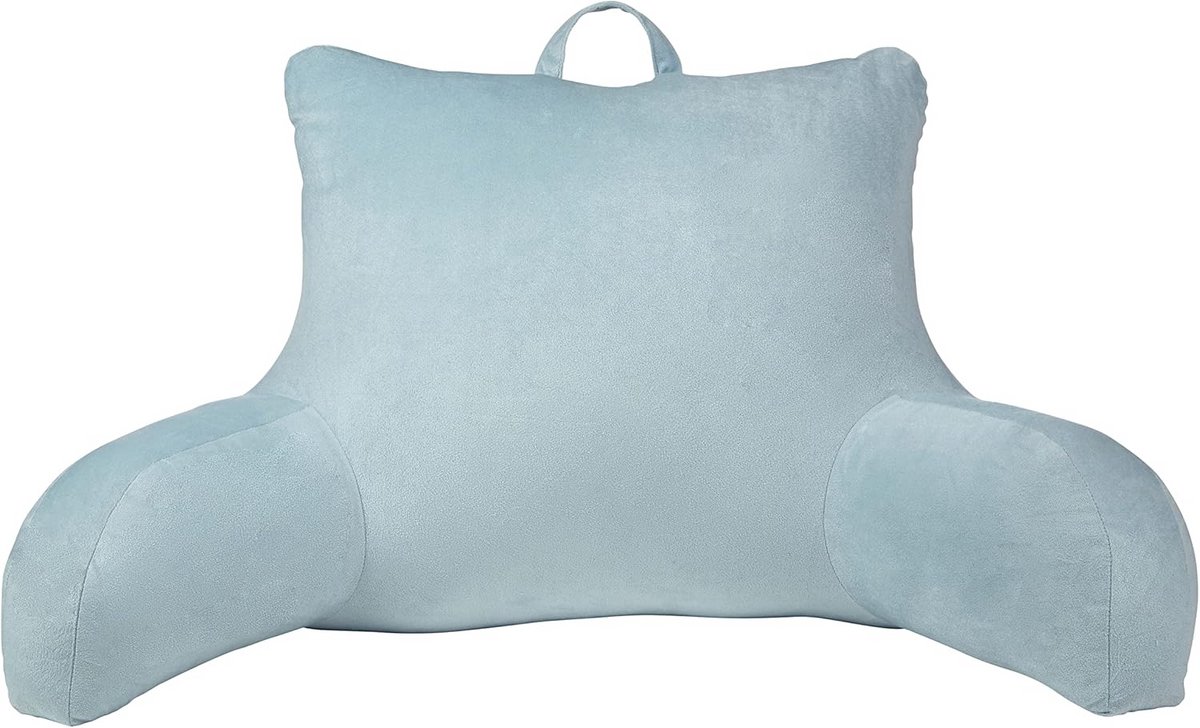 Groot Velours Rugkussen voor Bed en Bank met Handvat - Comfortabele Rugsteun voor Lezen