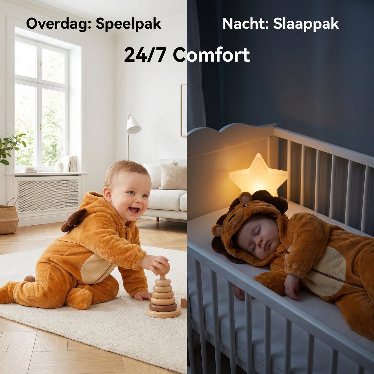 JAXY Baby Onesie - Carnavalskleding Kinderen - Verkleedkleren Jongen en Meisje - Verkleedkleding Kind - Romper - EU 74/80 (label 90) - Leeuw — afbeelding 6