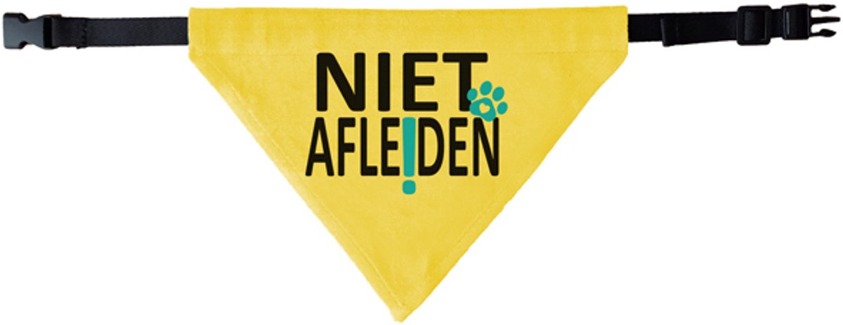 Gele honden bandana met verstelbare halsband - Niet afleiden - De gele hond, voor signalering en veiligheid.