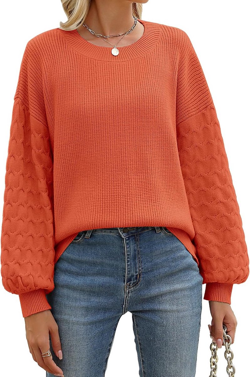 Dames Oversized Gebreide Trui Losse Pasvorm Warme Winter Coltrui