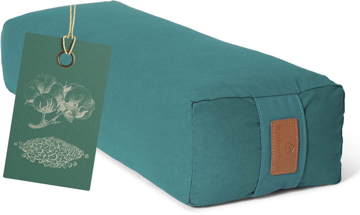 Bol.com #DoYourYoga - Hoekig Yoga bolster - »Paravati« - Meditatiekussen met bio-organische boekweit schalen vulling - L67 cm & ... aanbieding