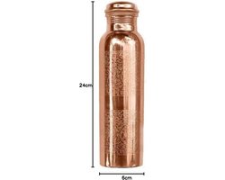 Koperen Waterfles 900 ml - Lekvrij, Ayurvedisch Design