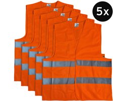 Mexxo Veiligheidshesje oranje - set van 5 - one size - reflecterend - 100% polyester
